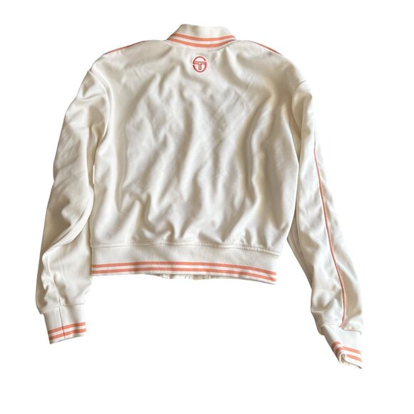 Sergio Tacchini Womens Track Jacket S White & Peach Trim - Picture 5 of 6